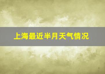 上海最近半月天气情况