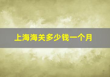 上海海关多少钱一个月