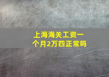 上海海关工资一个月2万四正常吗