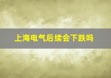 上海电气后续会下跌吗