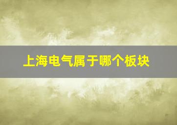 上海电气属于哪个板块