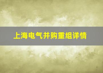 上海电气并购重组详情