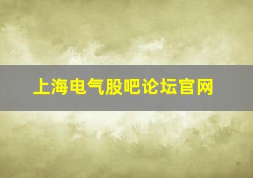 上海电气股吧论坛官网