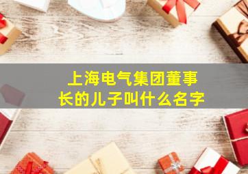 上海电气集团董事长的儿子叫什么名字