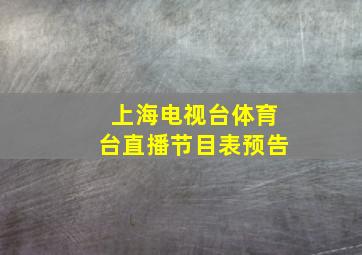 上海电视台体育台直播节目表预告