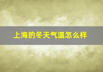 上海的冬天气温怎么样