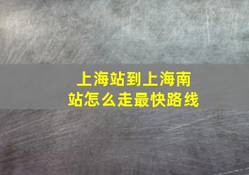 上海站到上海南站怎么走最快路线