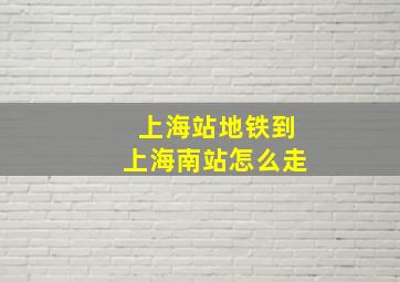 上海站地铁到上海南站怎么走