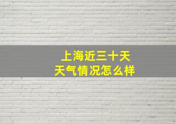 上海近三十天天气情况怎么样