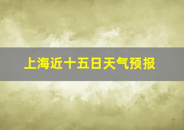 上海近十五日天气预报