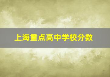 上海重点高中学校分数