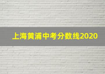 上海黄浦中考分数线2020