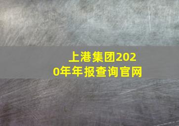 上港集团2020年年报查询官网