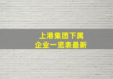 上港集团下属企业一览表最新