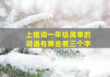 上组词一年级简单的词语有哪些呢三个字