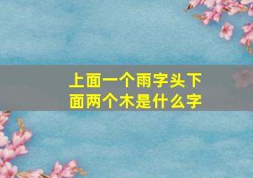 上面一个雨字头下面两个木是什么字