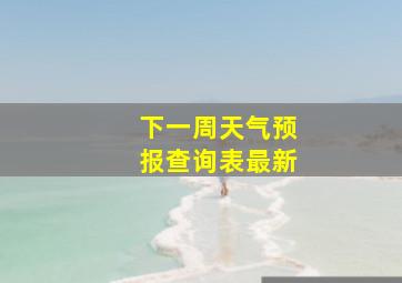 下一周天气预报查询表最新