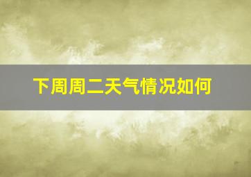 下周周二天气情况如何