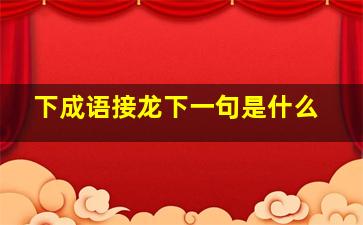 下成语接龙下一句是什么