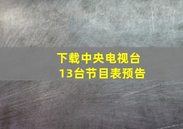 下载中央电视台13台节目表预告