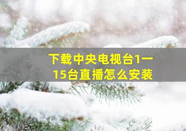 下载中央电视台1一15台直播怎么安装