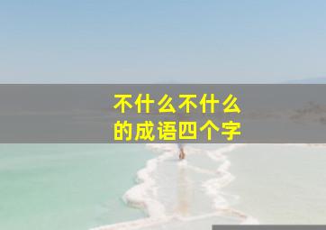 不什么不什么的成语四个字