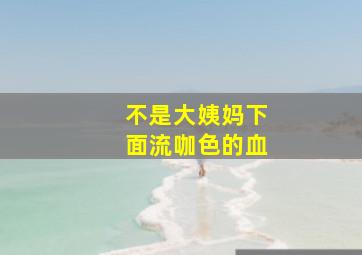 不是大姨妈下面流咖色的血