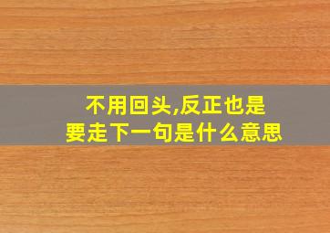 不用回头,反正也是要走下一句是什么意思