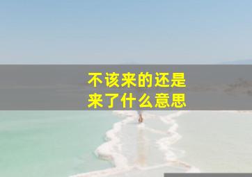 不该来的还是来了什么意思