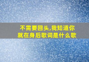 不需要回头,我知道你就在身后歌词是什么歌