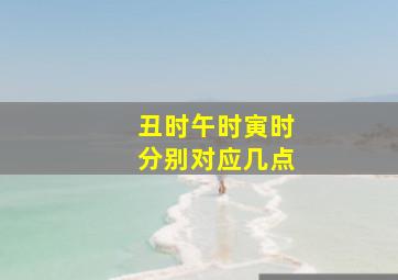 丑时午时寅时分别对应几点