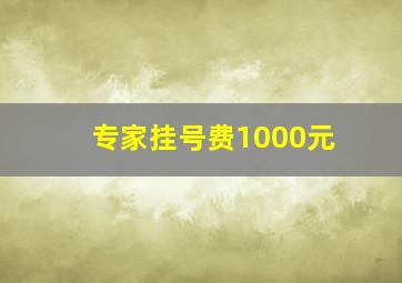 专家挂号费1000元