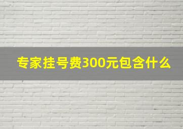 专家挂号费300元包含什么