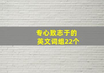 专心致志于的英文词组22个