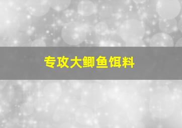 专攻大鲫鱼饵料