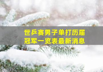 世乒赛男子单打历届冠军一览表最新消息