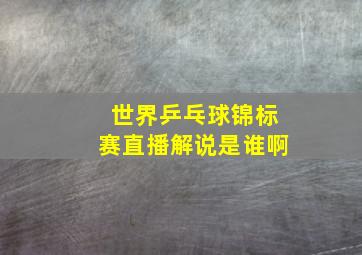 世界乒乓球锦标赛直播解说是谁啊