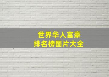 世界华人富豪排名榜图片大全