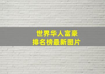 世界华人富豪排名榜最新图片