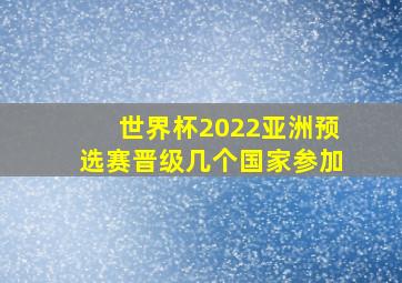 世界杯2022亚洲预选赛晋级几个国家参加