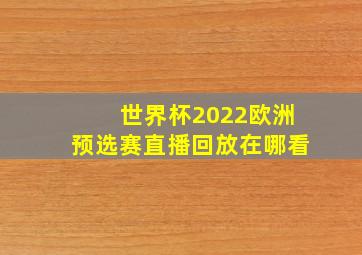 世界杯2022欧洲预选赛直播回放在哪看