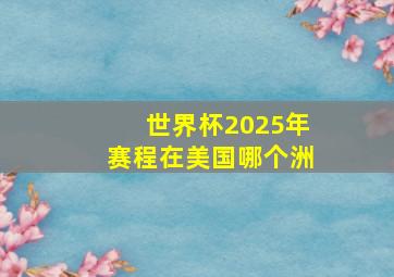 世界杯2025年赛程在美国哪个洲