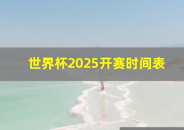 世界杯2025开赛时间表