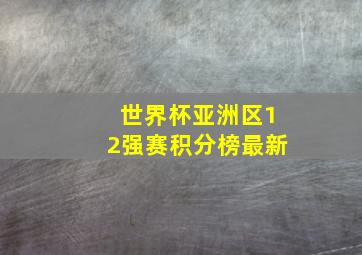 世界杯亚洲区12强赛积分榜最新