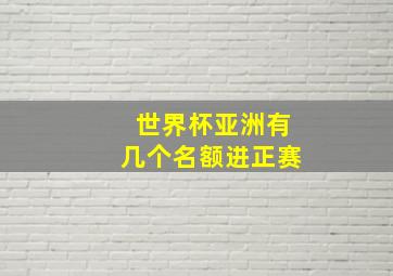 世界杯亚洲有几个名额进正赛