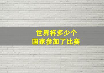 世界杯多少个国家参加了比赛