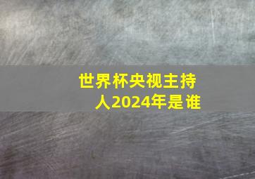 世界杯央视主持人2024年是谁