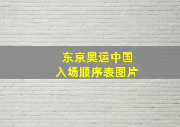 东京奥运中国入场顺序表图片