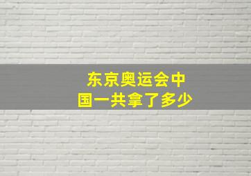 东京奥运会中国一共拿了多少