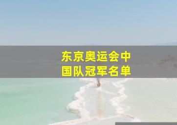 东京奥运会中国队冠军名单